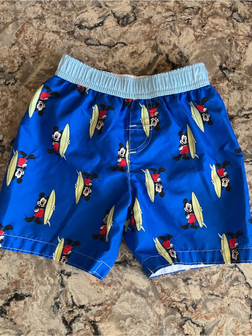 Kids Blue Surf Print Swim Shorts Disney 24M new